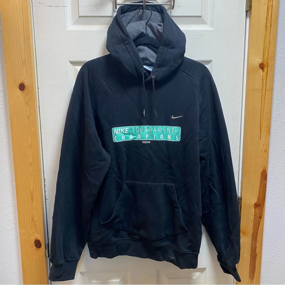 Nike Phoenix Tournament of Champions Black and Teal Basketball Hoodie RN #56323